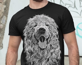 T-shirt met lijntekeningen Pyreneeën | Moedercadeau zeldzame rassenhond
