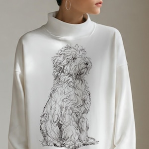 Bluza Lagotto Romagnolo | Minimalistyczny okrągły dekolt z nadrukiem psa zdjęcie 1