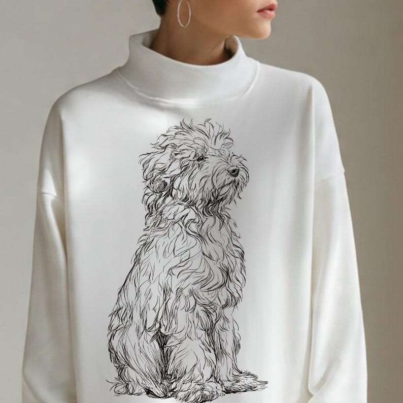 Bluza Lagotto Romagnolo | Minimalistyczny okrągły dekolt z nadrukiem psa zdjęcie 1