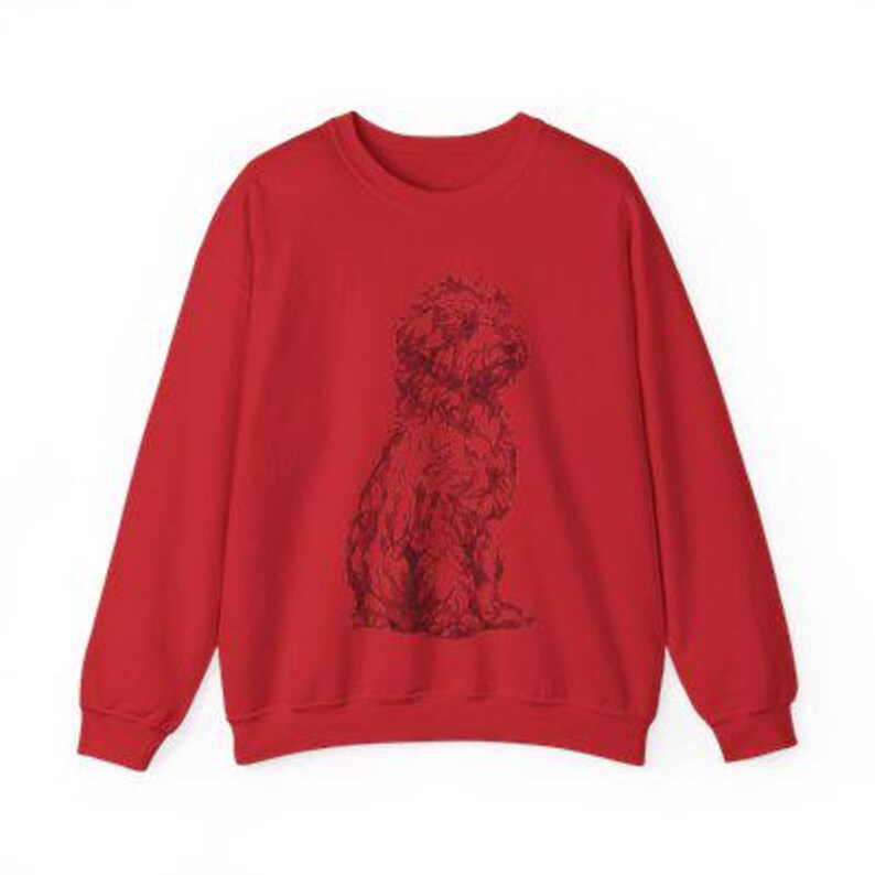Bluza Lagotto Romagnolo | Minimalistyczny okrągły dekolt z nadrukiem psa Red