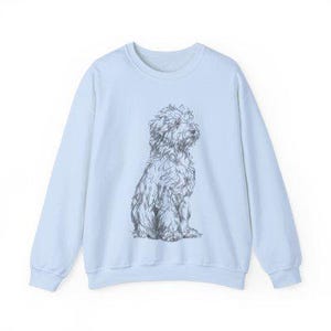 Bluza Lagotto Romagnolo | Minimalistyczny okrągły dekolt z nadrukiem psa Light Blue