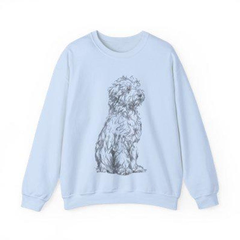 Bluza Lagotto Romagnolo | Minimalistyczny okrągły dekolt z nadrukiem psa Light Blue