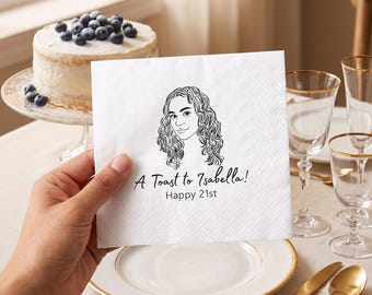 Servilletas de cóctel personalizadas para el 30 cumpleaños con retrato personalizado