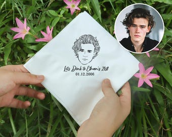 Personalized Portrait Birthday Napkins, Custom Birthday Cocktail Napkin, Birthday Party Decors, Custom Party Napkin, Customize Your Own Logo