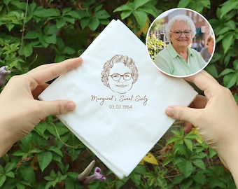 Personalizowane serwetki urodzinowe z portretem, spersonalizowana serwetka koktajlowa na urodziny, dekoracje na przyjęcia urodzinowe, spersonalizowana serwetka na przyjęcie, spersonalizuj własne logo