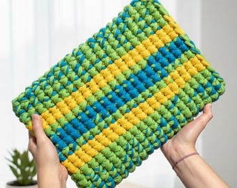Chunky Crochet Laptop Case Pattern,  Laptop Sleeve, Mac-book case pattern, Boho Style Laptop Cover, Digital Download Crochet, LilyHub
