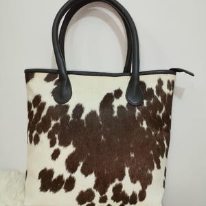 Handmade Cowhide Leather Tote Bag | Western Hair-On Hide Purse