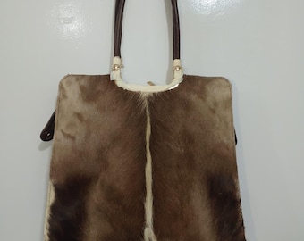 Handgefertigte Hirsch Fell Einkaufstasche | Rustikale Westerntasche zum Umhängen