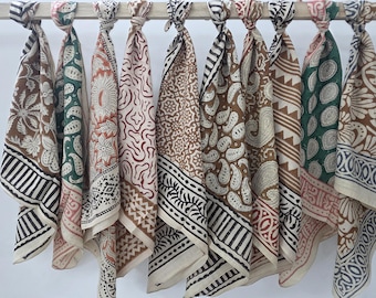 Écharpe Bandana En Coton Imprimé Paisley - Fait Main, Multicolore, Style Bohème, Unisexe