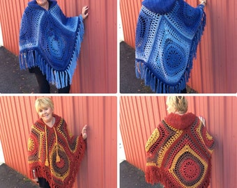 Crocheted Boho Poncho Pattern