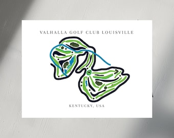 Valhalla Golf Club Golf Course, Kentucky | Golf Prints, Golf Course Map, Golf Map, Golfer Gift For Him, Golfer Boyfriend Gift,Gift for Dad