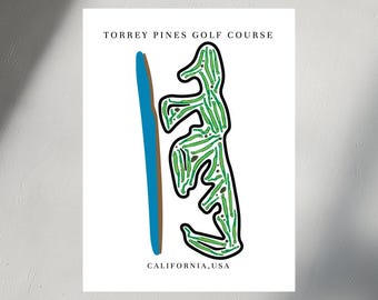 Torrey Pines Golf Course Print, California| Golf Prints, Golf Course Map, Golf Map, Golfer Gift For Him, Golfer Boyfriend Gift,Gift for Dad
