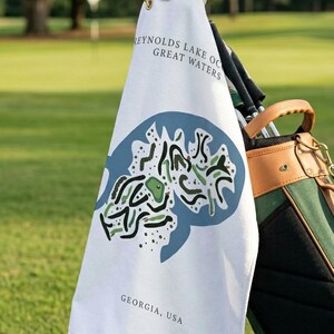 Reynolds Lake Oconee Great Waters, Golf Course Print Towel, Georgia| Golf Map Artworks, Printed Golf Courses, Unique Golf Gifts