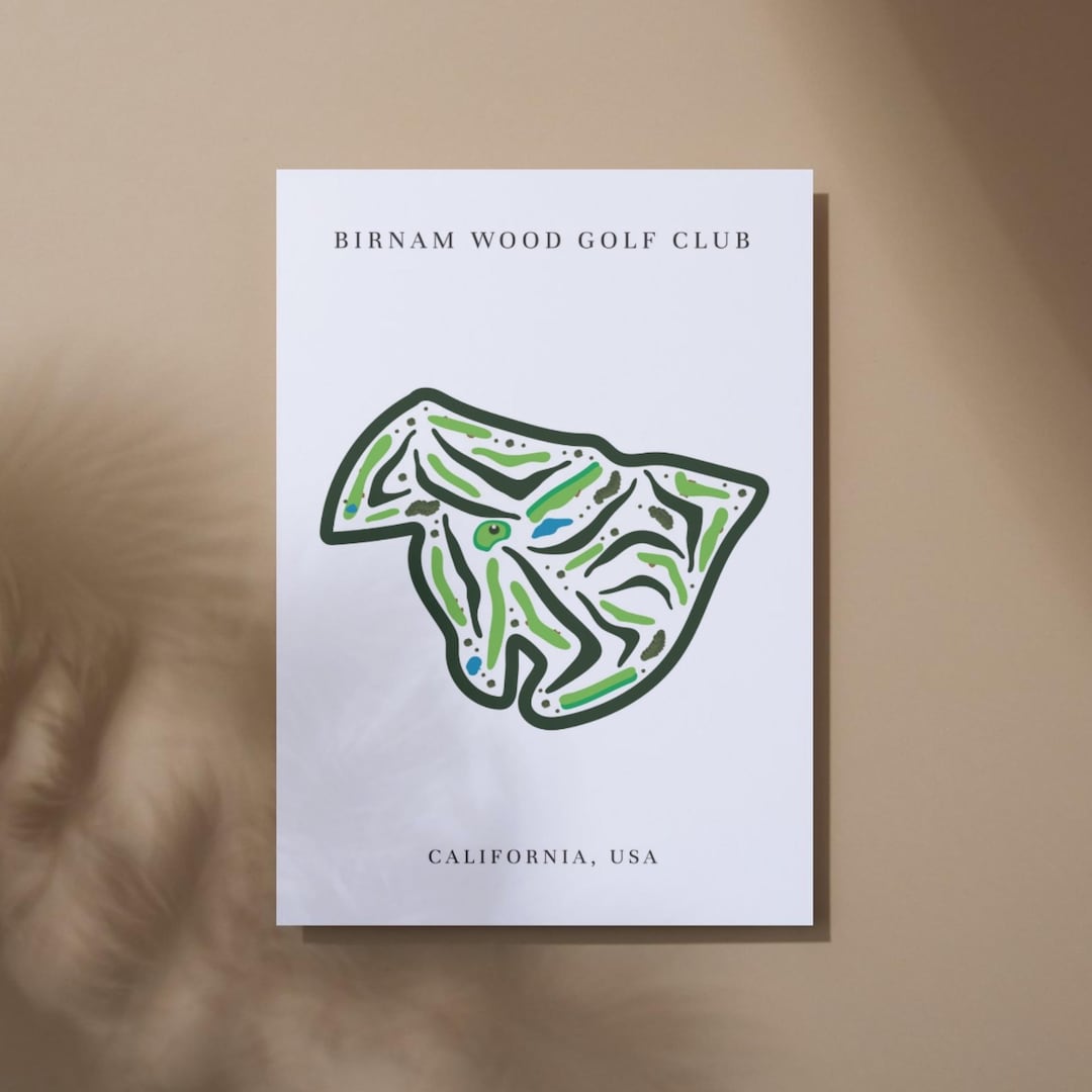 Birnam Wood Golf Club Map Art Print | California Golf Course Prints ...