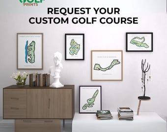 Custom Golf Course Prints | Any Golf Course Map, Golf Course Maps Wall Art, Unique Golfer Gifts for Christmas, Mancave Art Decor, Golf Arts