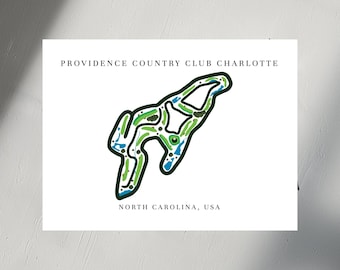 Providence Country Club, North Carolina | Golf Prints, Golf Course Map, Golf Map, Golfer Gift For Him, Golfer Boyfriend Gift, Gift for Dad