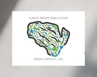 Eagle Point Golf Club Map Art Print, North Carolina | Gifts for dad, Golf Course Prints, Christmas Gifts, Golf Gift for Him, Golf Map Arts