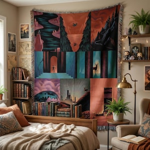 Couverture tissée du trône de verre, tapisserie d'acotar d'art Maasverse, Cœur de feu TOG SJM Merch, décoration livresque, cadeau pour amateur de livres Kingdom of Ash