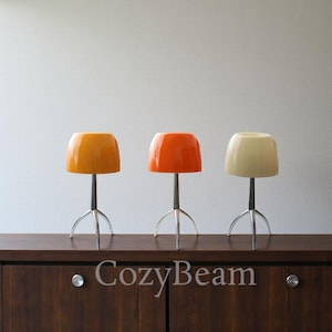 Lampe de table LED orange en verre fusée lumineuse Abat-jour orange