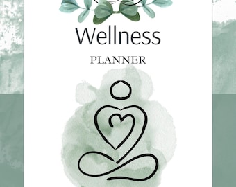 Wellness Planner Printable Habit, Mood, Meal, Workout & Self-Care Trackers Digital PDF Journal