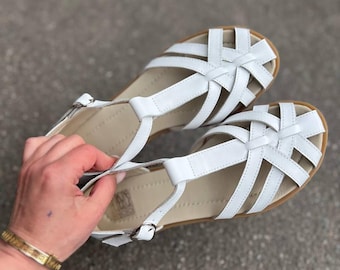 Sandalias de pescador de cuero hechas a mano / Zapatos minimalistas de verano, cuero genuino