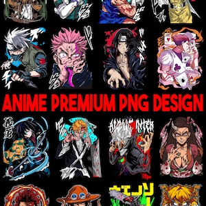 Anime exklusives Design Bundle | QUADE PNG-Grafik | Digitaler Download