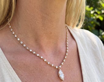 Moissaniet-stationketting, 925 sterlingzilver, sierlijke diamanten ketting, set ring, goud/zilver