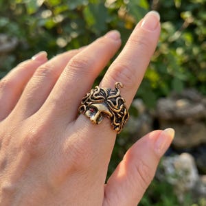 Medusa Head Ring, Greek Mythology Ring, Stainless Steel Ring, Gothic Punk Ring, Gift for her, Rustic Gold Ring Gold