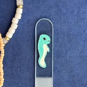 Manatee Glass Nail File | Hand-Painted | Sustainable Gentle Nail Care