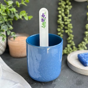 Purple Iris Glass Nail File | Hand-Painted Purple Iris Flowers | Nail Care Gift | Floral Garden Art | Gift for Friend | Natural Nail Care