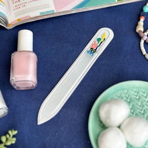 Ocean Reef Glass Nail File | Hand-Painted Coral Reef | Nail Care Gift | Bright Colored Tropical Reef Art | Natural Nail Care