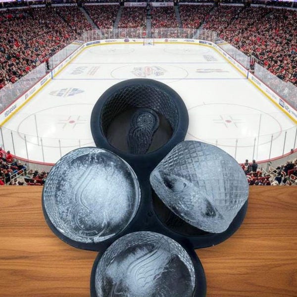 Stampo per cubetti di ghiaccio a forma di disco da hockey per tifosi della squadra, in silicone alimentare da 2 pollici