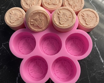 Custom Silicone Soap 2" Round Soap Mold Personalized Soap Mold Your Logo or Text or Name for Soap Making