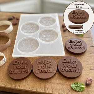Gepersonaliseerde chocoladevorm - bakvorm, DIY-dessertvorm, taartdecoratietool, aangepaste siliconen mal voor chocolademunt, foodgrade (2,5 inch)