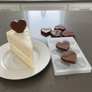 Personlig hjärtformad chokladform - Alla hjärtans dag-bakform, gör-det-själv-dessertform, tårtdekorationsverktyg, anpassad silikonchokladform, livsmedelskvalitet
