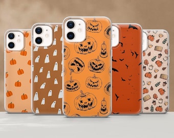 Halloween Phone Case Pumpkin Cover for iPhone 17Pro, 16, 15, 14, 13, 12, Samsung S25, S24, S23, S22, A16,A26, A56, Pixel 10, 9