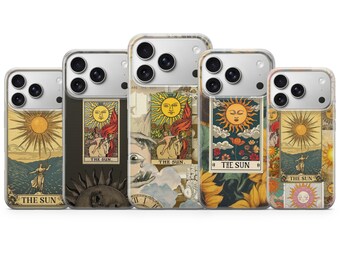 Tarot Card Phone Case Witchy The Sun Cover for iPhone 17, 16 Pro, 15, 14, 13, 12, Samsung S26, S25, S24, S23, S22, A17, Pixel 10A, 10Pro, 9A
