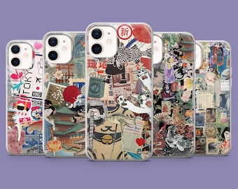 Japanese Mood Phone Case Board Collage Aesthetic Cover for iPhone 17, 17Pro, 16, 15, 14, 13 Samsung S25 S24Fe, S23, A16, A56, Pixel 10Pro, 9