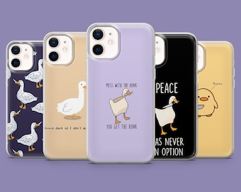 Duck Phone Case Funny Meme Silly Goose Cover for iPhone 17, 17Pro, 17 Air, 16, 15, 14, 13, Samsung S25 S24Fe, S23, A16, A56 ,Pixel 10Pro, 9A