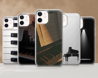 Piano Phone Case Music Piano Keys Cover for iPhone 17, 17Pro, 16, 15, 14, 13, 12, Samsung S25 S24Fe, S23, A16, A56, Pixel 10Pro, 9A