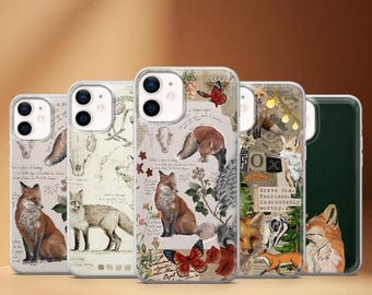 Fox Anatomy Phone Case Dark Gothic Animal Cover for iPhone 17 Air, 16, 15, 14, Samsung S25Ultra, S24, S23FE, S22, A16 A56 Pixel 10 Pro 9A 8A
