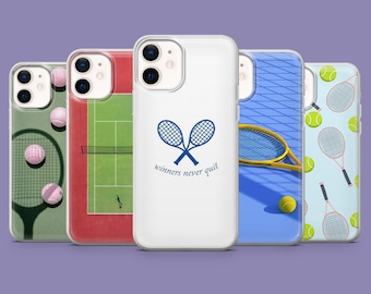 Tennis Phone Case Tennis Ball Sports Racket Cover for iPhone 17, 17Pro, 16, 15, 14, 13, Samsung S25 S24Fe, S23, A16, A56 ,Pixel 10Pro, 9A