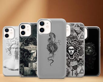 Greek Mythology Phone Case Ancient Medusa Cover for iPhone 17, 17 Pro, 16, 15, 14, 13, 12, Samsung S25 S24Fe, S23, A16, A56, Pixel 10Pro, 9A