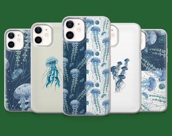 Ocean Jellyfish Phone Case Medusa Cover for iPhone 17, 17Pro, 16, 15, 14, 13, 12 , Samsung S25, S24Fe, S23, A16, A56, Pixel 10Pro , 9A
