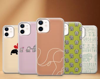 Elephant Phone Case Mammal Ivory Cover for iPhone 17, 17Pro, 16, 15, 14, 13, 12, Samsung S25 S24Fe, S23, A16, A56 ,Pixel 10Pro, 9A