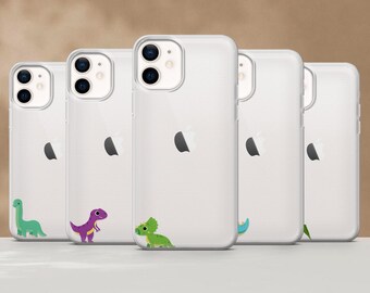 Clear Dinosaur Phone Case Cute Dino T Rex Cover for iPhone 17 Air 16 15 14 13 12 11, Samsung S25Ultra S24 S23FE S22 A16 A56, Pixel 10 Pro