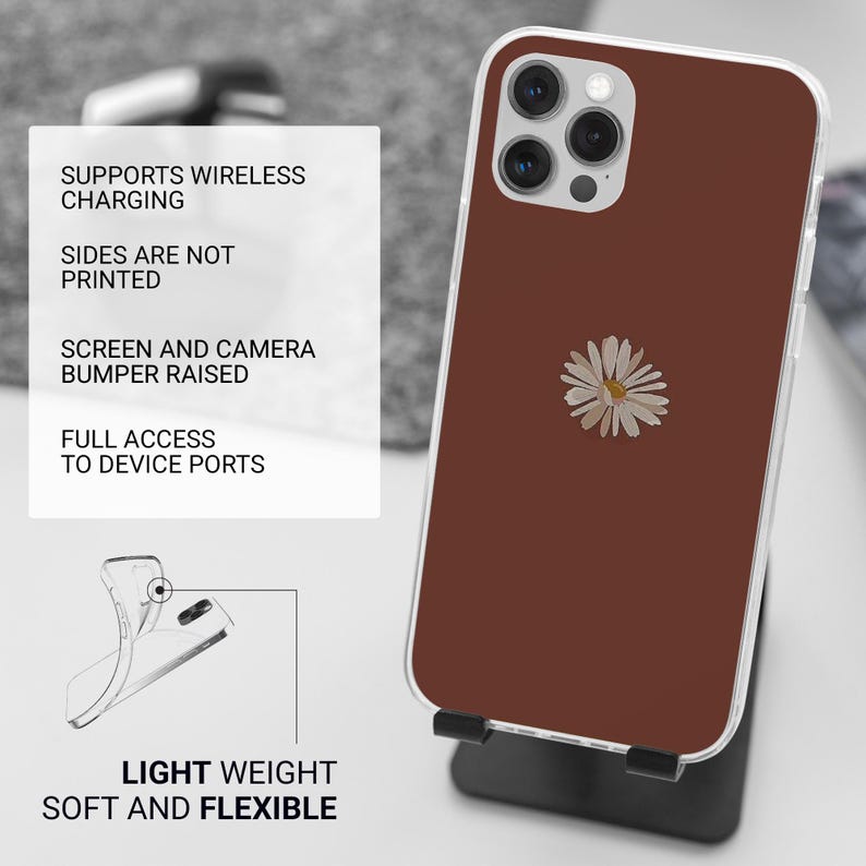 Minimalistiskt telefonskal Sött minimalistiskt blomfodral för iPhone 17, 17Pro, 16, 15, 14, 13, Samsung S25, S24Fe, S23, A16, A56 Pixel 10Pro, 9A bild 8