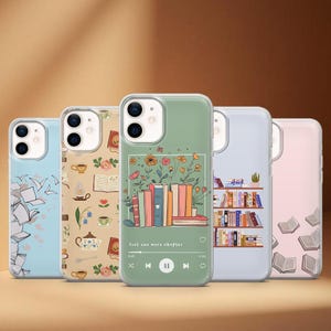Boklikt telefonskal Bookstack Book Lover-fodral för iPhone 17Pro, 16, 15, 14, 13, 12, Samsung S25, S24, S23Fe, S22, A16, A26, A56, Pixel 10, 9