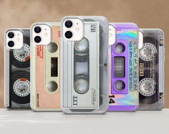Cassette Phone Case Nostalgia 80s Retro VHS Cover for iPhone 17, 17Pro, 16e, 15, 14, 13, 12, Samsung S25, S24, S23, A16, A56, Pixel 10Pro, 9