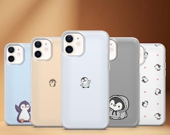 Penguin Phone Case Cute Emperor Arctic Cover for iPhone 17, 17Pro, 16, 15, 14, 13, 12, Samsung S25 S24Fe, S23, A16, A56, Pixel 10Pro, 9A